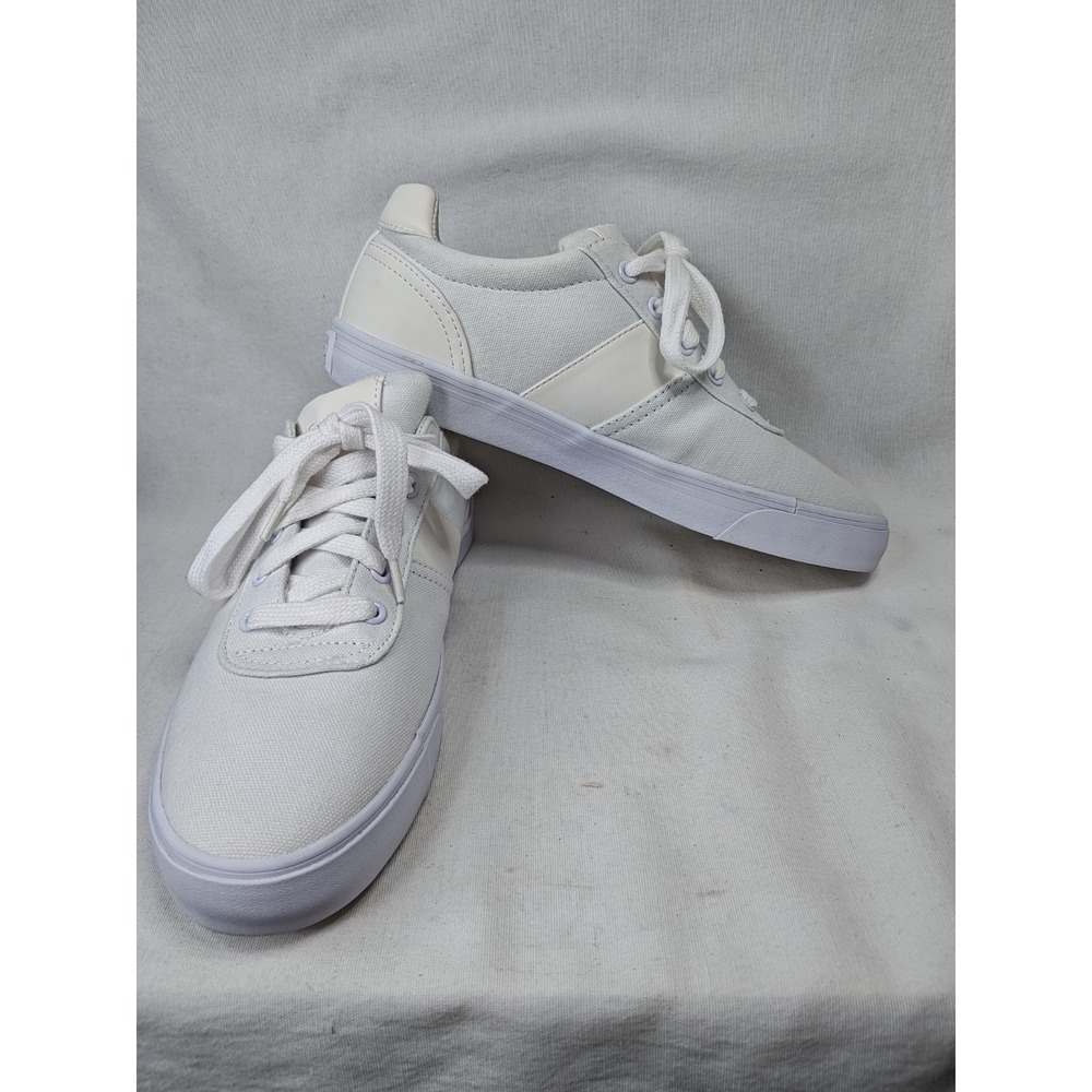 Polo Ralph Lauren Hanford Mens 8.5 D Pure White Canvas Sneakers New In Box